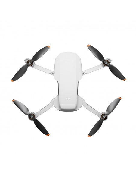 Uno de los Drones DJI DJI Mini 2 SE Fly More Combo Heliboss visto desde arriba sobre un fondo blanco