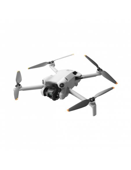 Vista frontal en diagonal de uno de los Drones DJI Mini 4 Pro. Drone recomendado para principiantes.