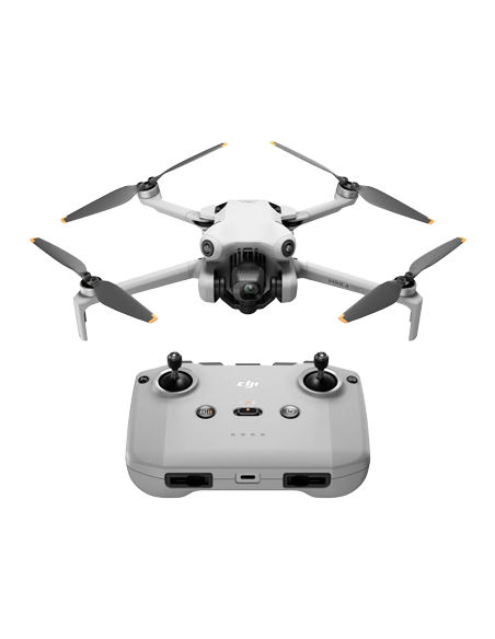 Drone DJI Mini 4 Pro con control remoto RC. Drone recomendado para principiantes.
